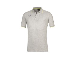 MIZUNO POLO - HEATHER GREY/YELLOW FLUO