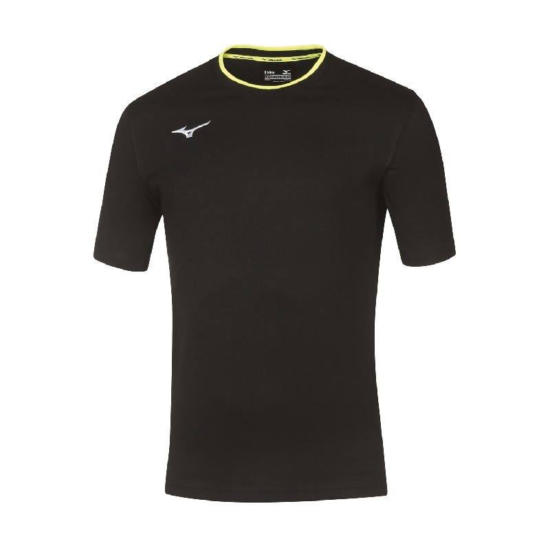 MIZUNO TEE - BLACK/YELLOW FLUO