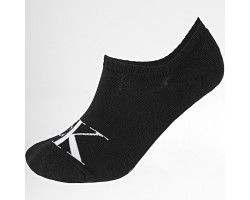 CKJ MEN FOOTIE HIGH CUT 2P MONOGRAM - BLACK