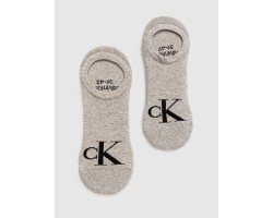 CKJ MEN FOOTIE HIGH CUT 2P MONOGRAM - LIGHT GREY MELANGE