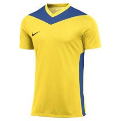 NIKE MAGLIA DRI-FIT PARK DERBY IV SS - TOUR YELLOW/ROYAL BLUE