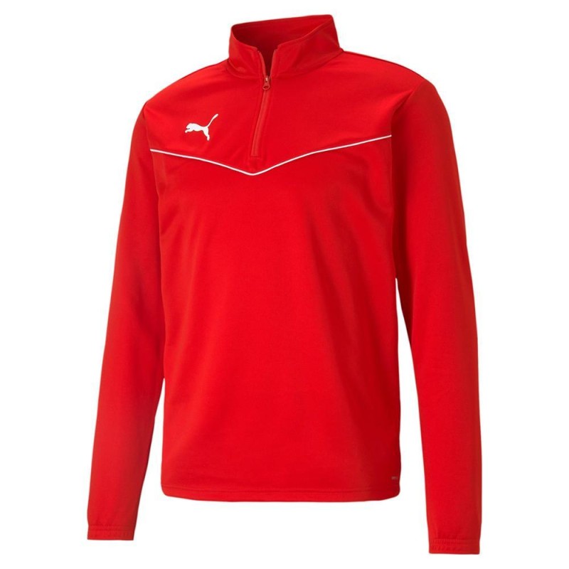 PUMA FELPA TEAMRISE 1/4 ZIP - RED/WHITE