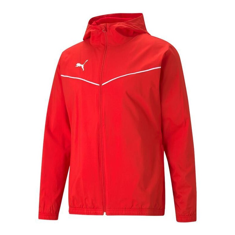 PUMA RAIN JACKET TEAMRISE ALL WEATHER - RED/WHITE
