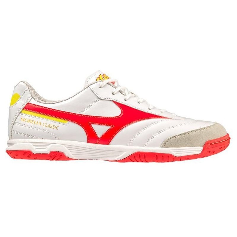MIZUNO SCARPA MORELIA SALA CLASSIC IN - WHITE/FIERYCORAL2