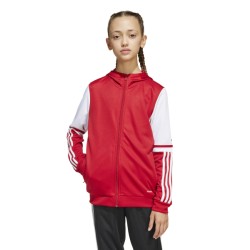 ADIDAS SQUADRA25 HOODY JR. - TEAM POWER RED 2/WHITE