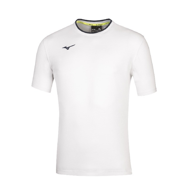 MIZUNO TEE - WHITE/NAVY