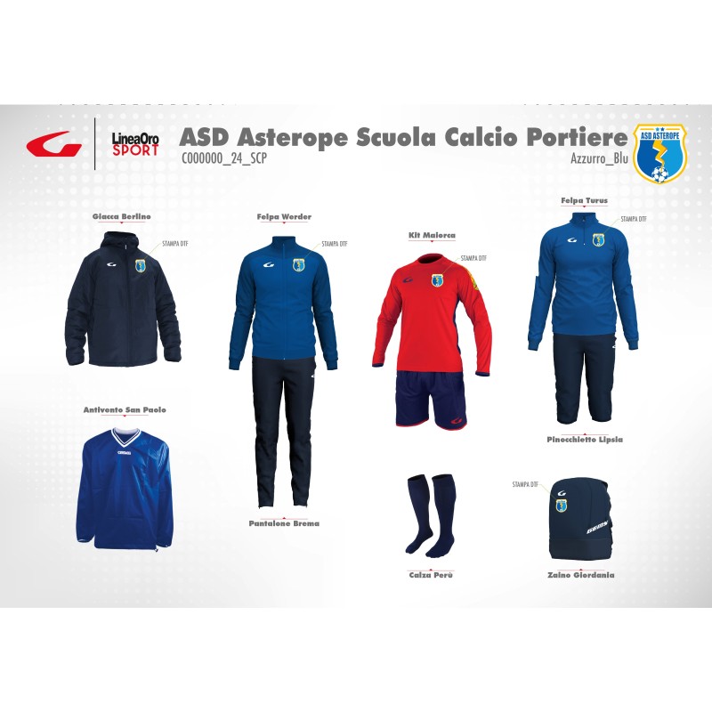 ASD ASTEROPE 2024 SET SCUOLA CALCIO PORTIERE - YS