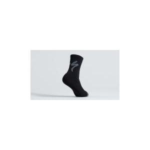 Merino deep winter tall logo sock - nero