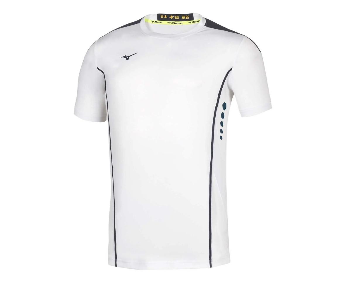 MIZUNO T-SHIRT HEX RECT BIANCO BLU 62EA700271