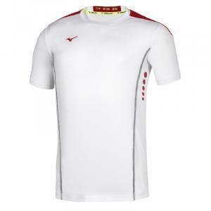 Maglia tennis hex rect bianco/rosso