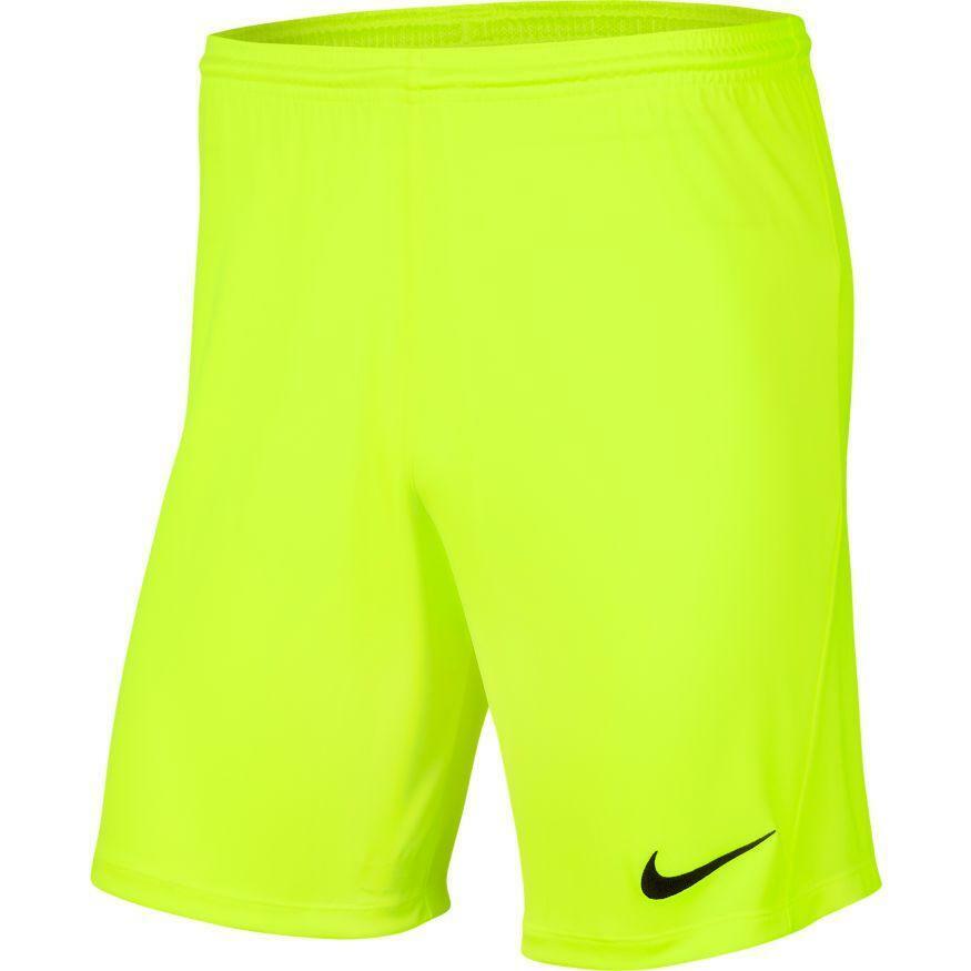 nike nike pantaloncino park 3 calcio  bambino giallo fluo