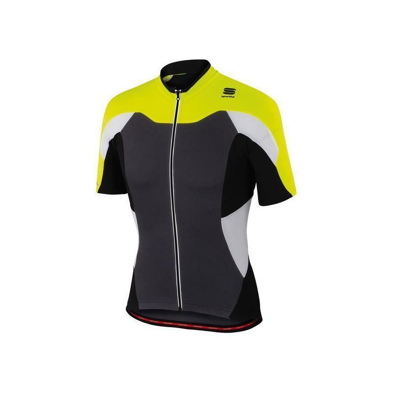 sportful maglia crank jersey grigio/giallo