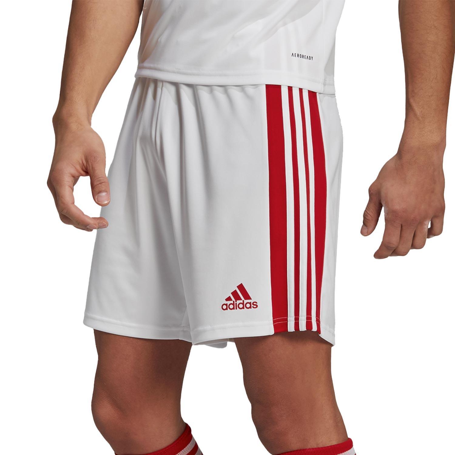 ADIDAS PANTALONCINO SQUADRA 21 CALCIO UOMO BIANCO ROSSO  GN5770