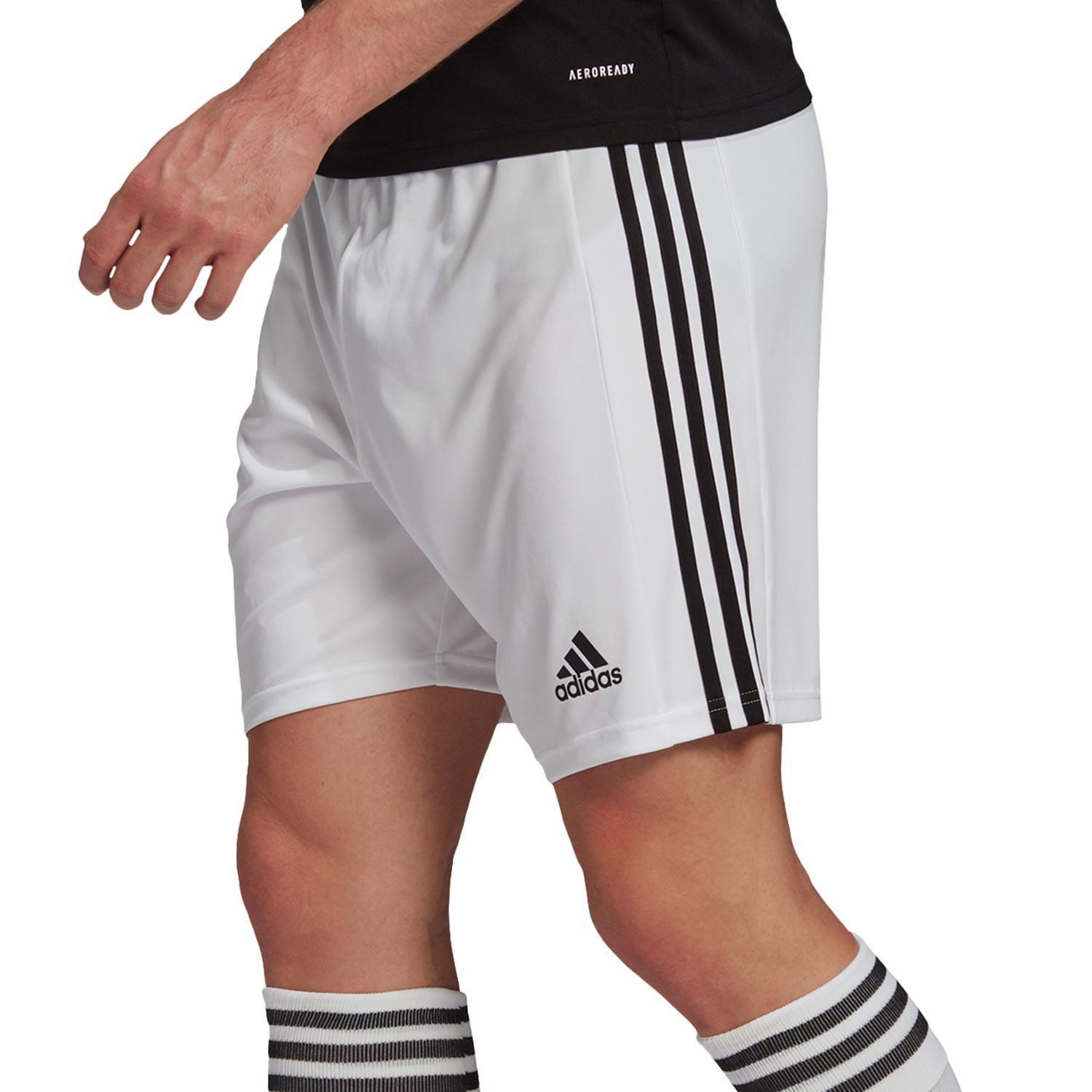 ADIDAS PANTALONCINO SQUADRA 21 CALCIO UOMO BIANCO NERO  GN5773