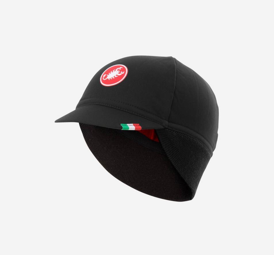 castelli castelli cappello difesa thermal cap nero rosso