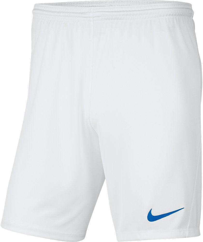 nike nike pantaloncino calcio park 3 uomo bianco/azzurro