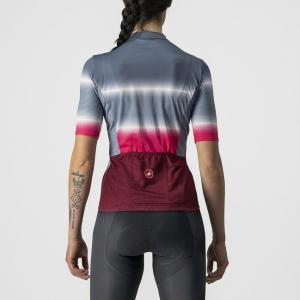 Maglia dolce jersey multicolore grigio fucsia granata