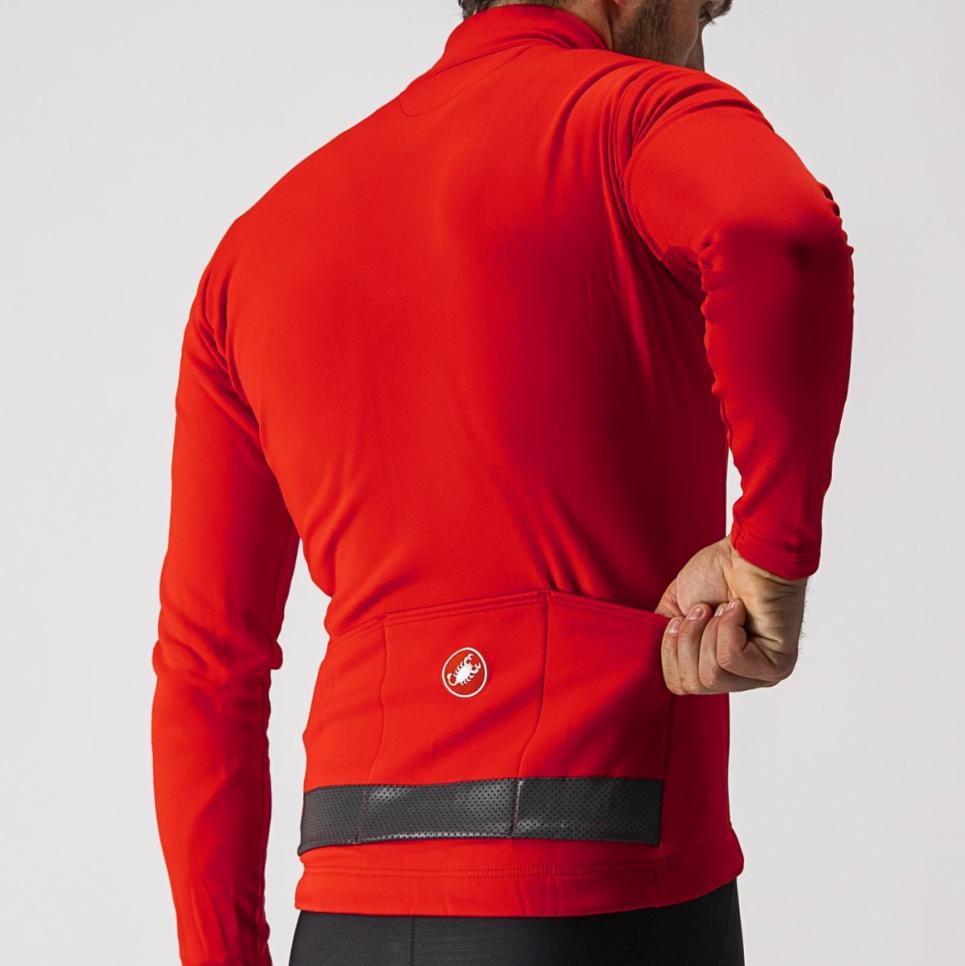 castelli castelli giacca puro 3 jersey fz red/black reflex