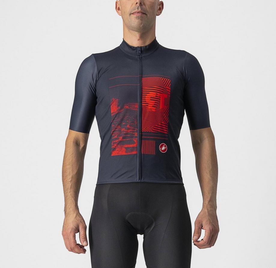 castelli castelli maglia 13 screen jersey blu rosso