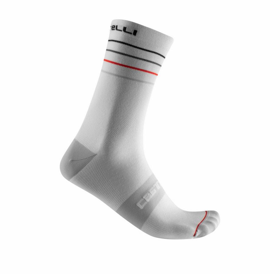 castelli castelli calzino endurance 15 sock bianco nero rosso