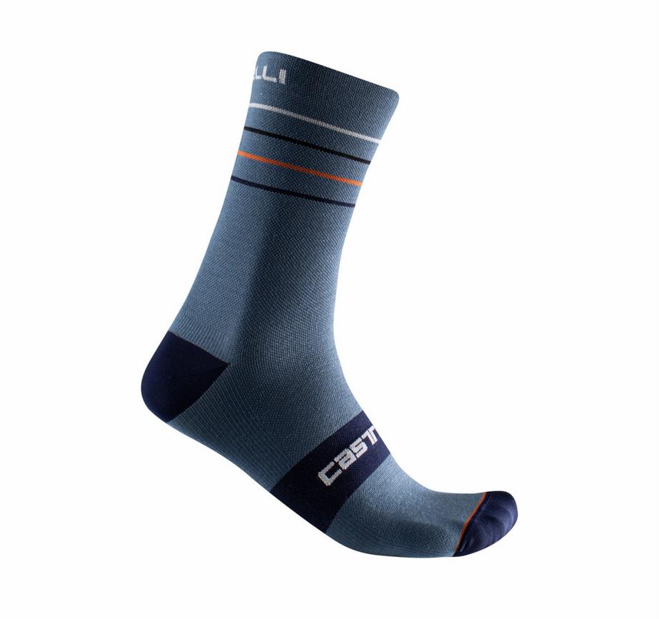 castelli castelli calzino endurance 15 sock blu arancio bianco