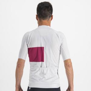 Maglia snap jersey bianco ciclamino