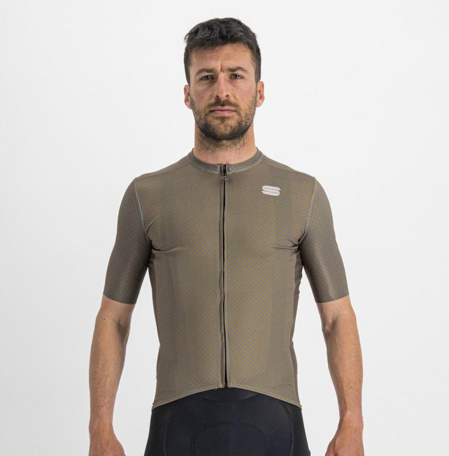 sportful sportful maglia  checkmate jersey marrone liquirizia