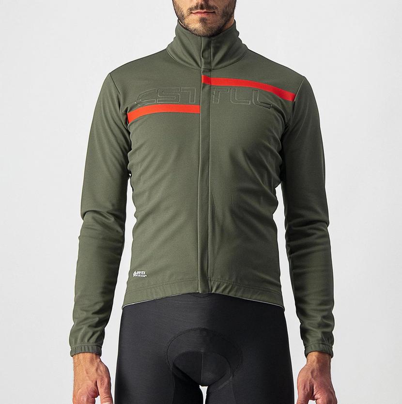 castelli castelli giacca transition 2 jacket verdemilitare rosso