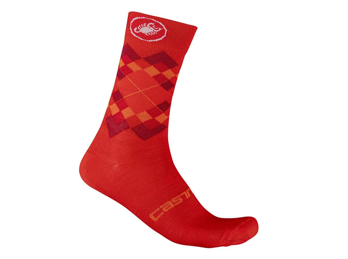 castelli castelli calzino rombo 18 sock rosso bordeaux