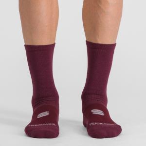 Merino wool 18 socks - red wine black