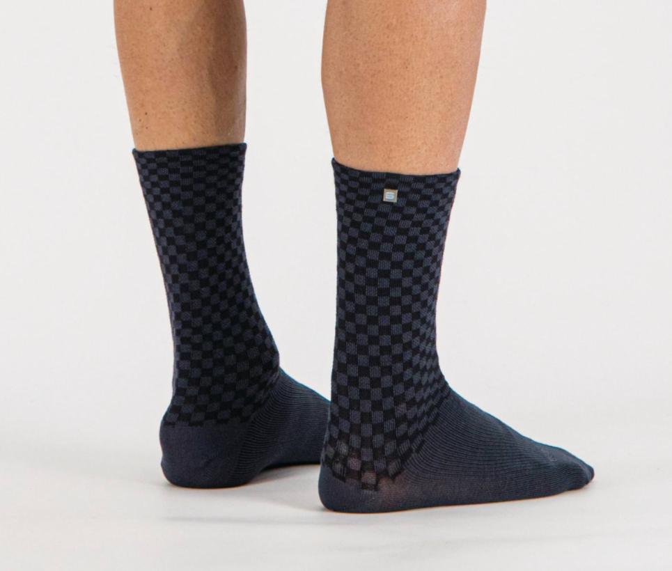 sportful sportful calzino checkmate wint socks - black galaxy blue