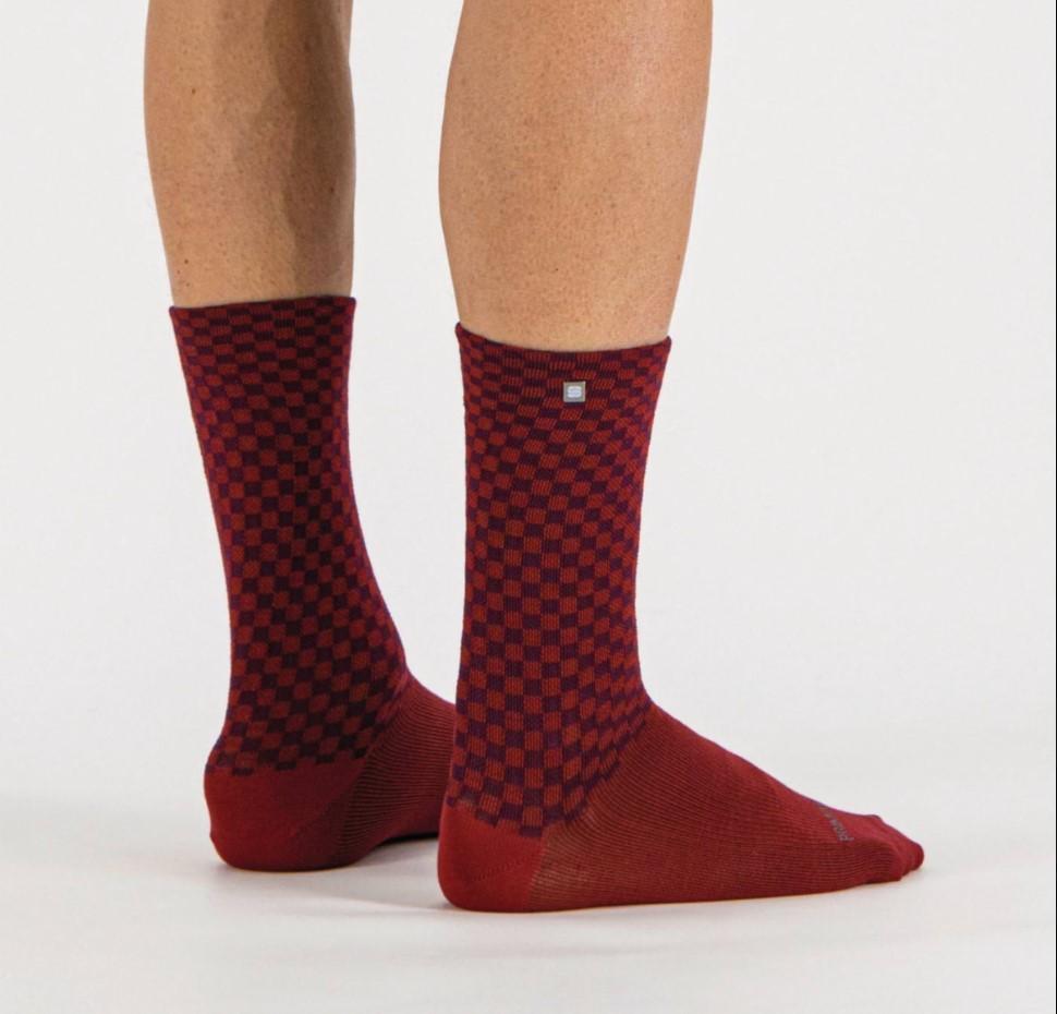 SPORTFUL CALZINO CHECKMATE WINT SOCKS  PRUNE RED RUMBA 1122512-569