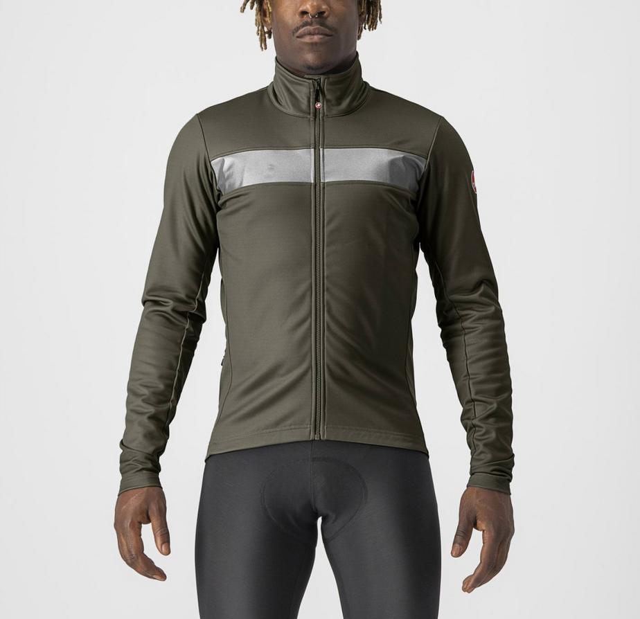 castelli castelli giacca raddoppia 3 jkt verde militare - silver