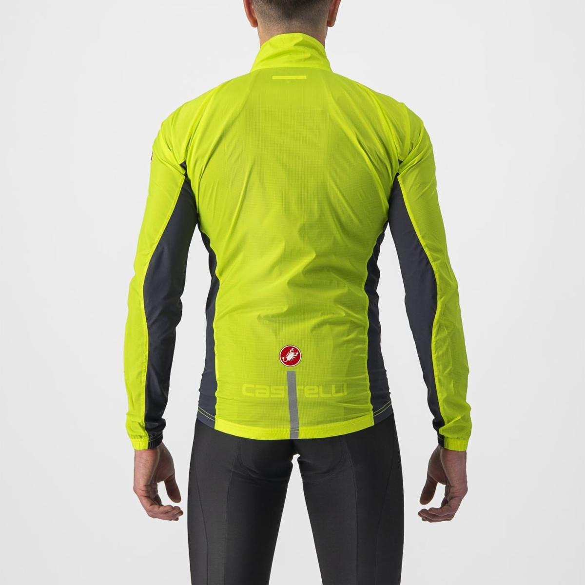 castelli castelli mantellina squadra stretch jkt verde fluo' grigio