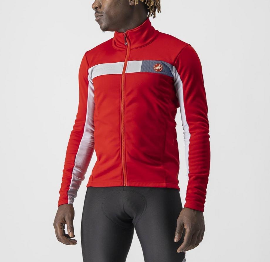 castelli castelli giacca mortirolo 6s jacket rosso grigio