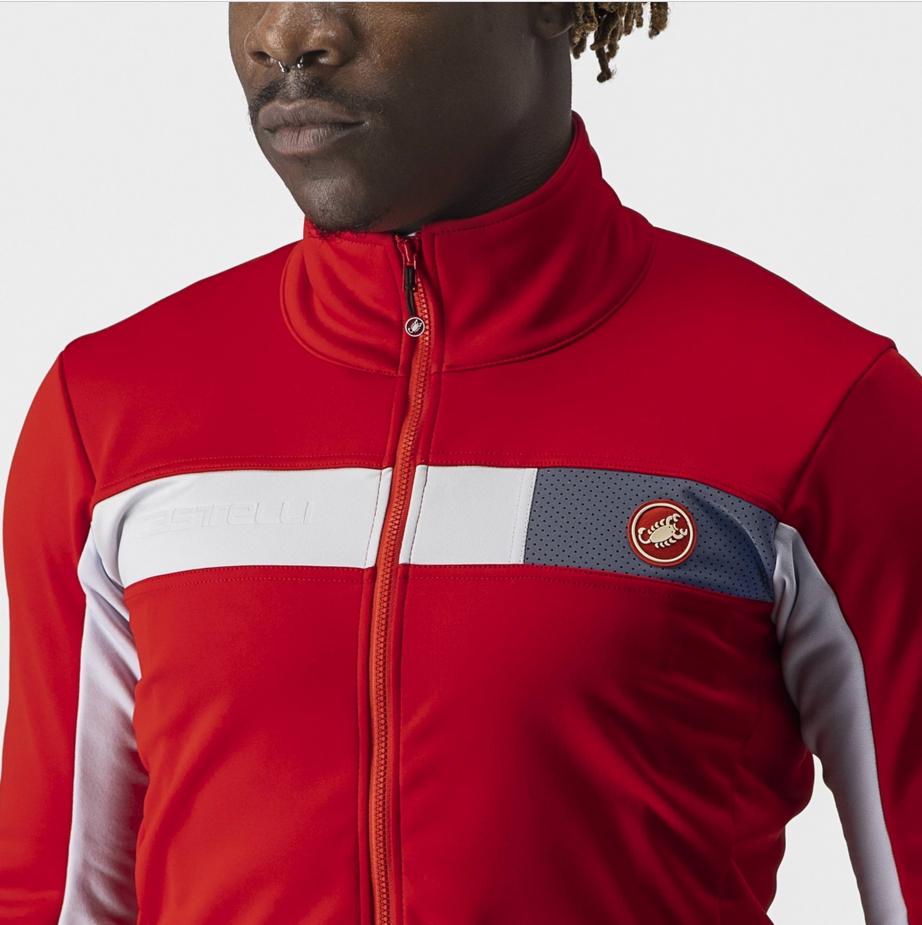 castelli castelli giacca mortirolo 6s jacket rosso grigio