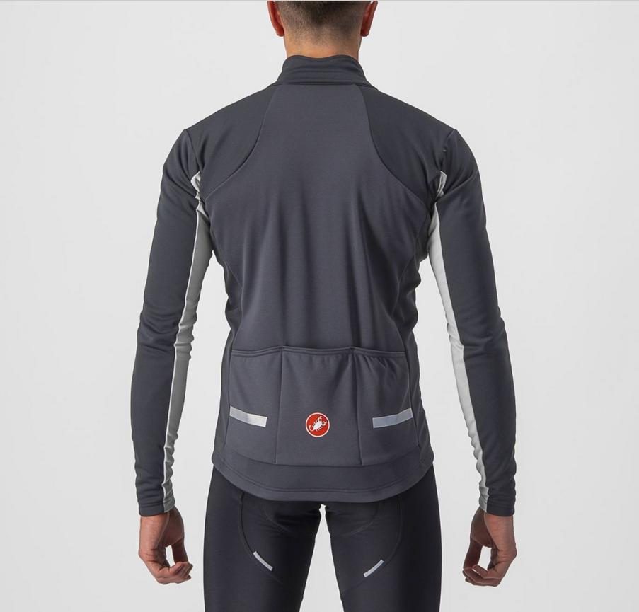 castelli castelli giacca  mortirolo 6s jacket grigio scuro -silver