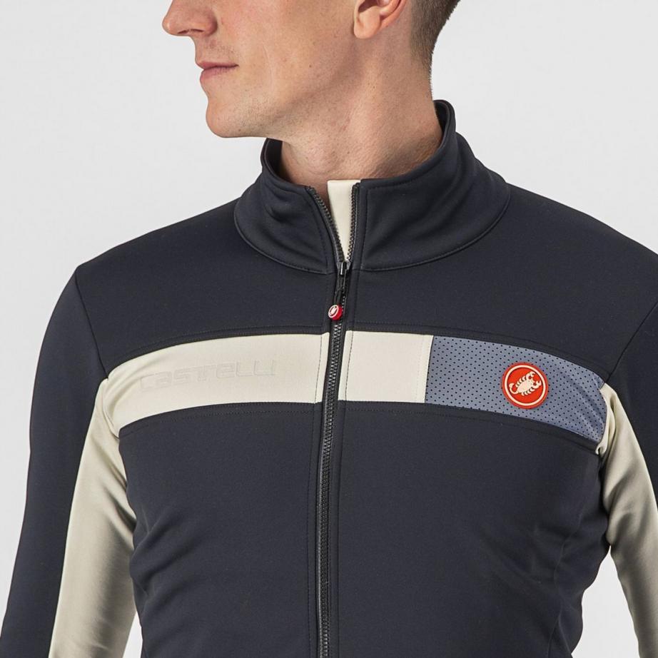 castelli castelli giacca mortirolo 6s jacket grigio nikel - gesso