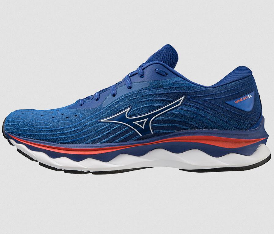 mizuno mizuno scarpa running wave sky6 uomo blu elettrico