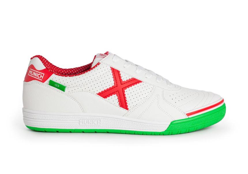 munich munich scarpa indoor  g-3 profit 311 bianco rosso verde