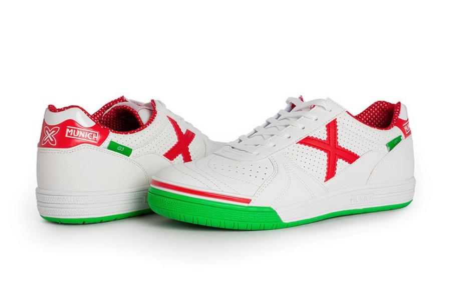 munich munich scarpa indoor  g-3 profit 311 bianco rosso verde