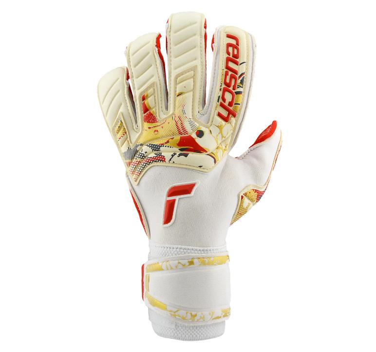 reusch reusch guanti attrakt gold x glueprint white/gold