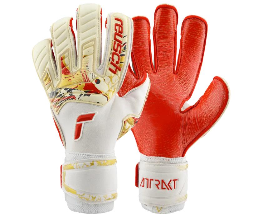 reusch reusch guanti attrakt gold x glueprint white/gold