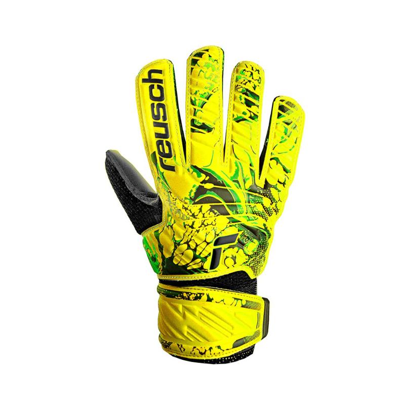 reusch reusch guanti attrakt solid jr. - safety yellow/black - foto 1