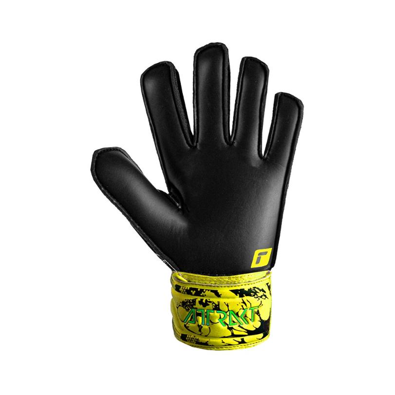 reusch reusch guanti attrakt solid jr. - safety yellow/black - foto 2