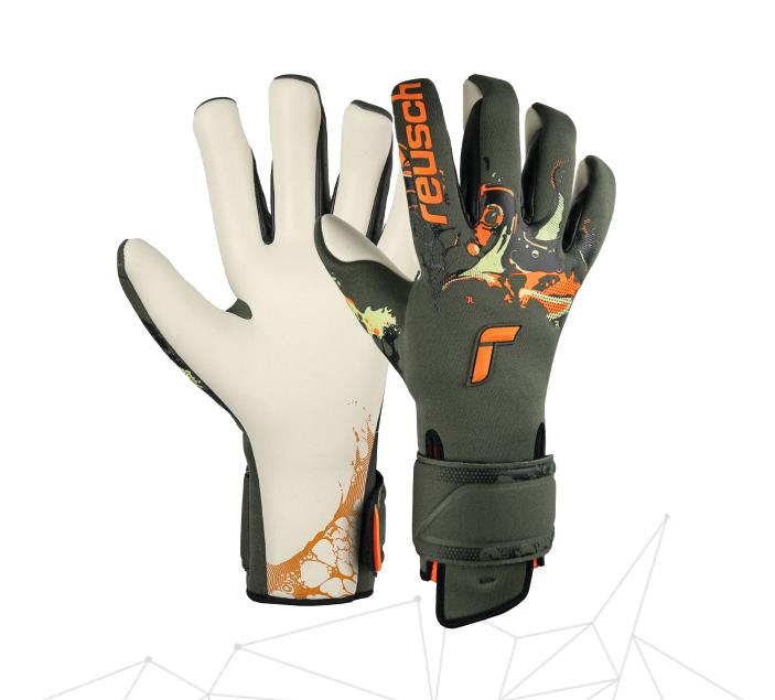 reusch reusch guanti pure contact gold x adapt. verde - arancio fluo'