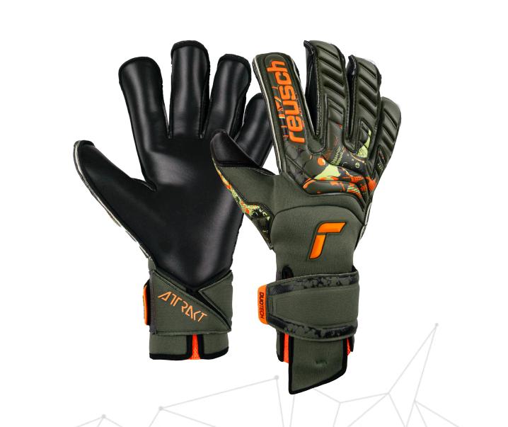 reusch reusch guanti attrakt duo evo. adapt. verde - arancio fluo'