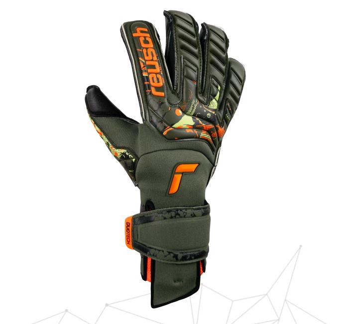 reusch reusch guanti attrakt duo evo. adapt. verde - arancio fluo'