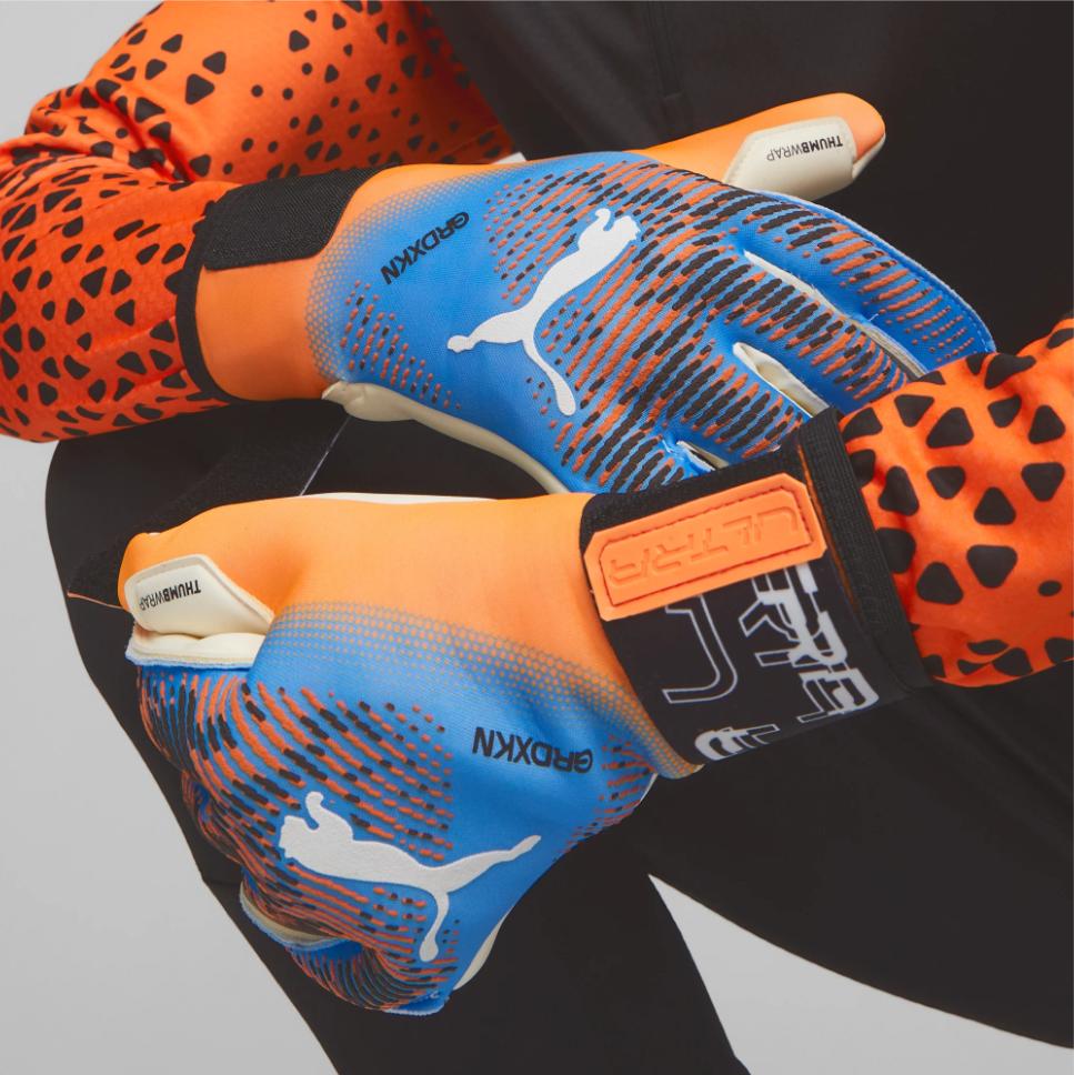 puma puma guanti portiere ultra flex sleeve ultra orange/blue glimmer