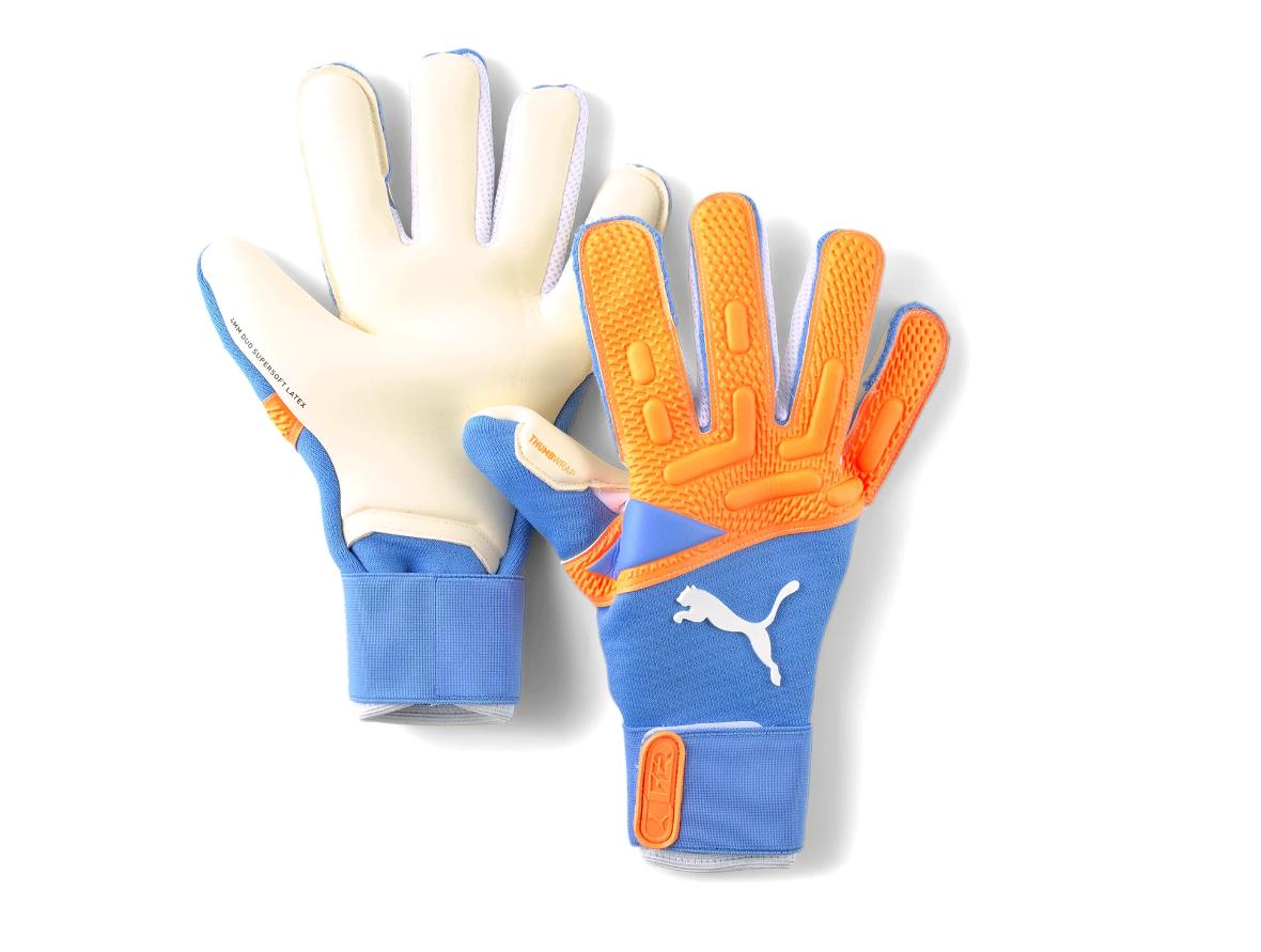 puma puma guanti portiere king pro fg/ag celeste arancio